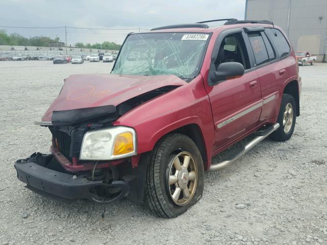 1GKDT13S822121608 - 2002 GMC ENVOY BURGUNDY photo 2