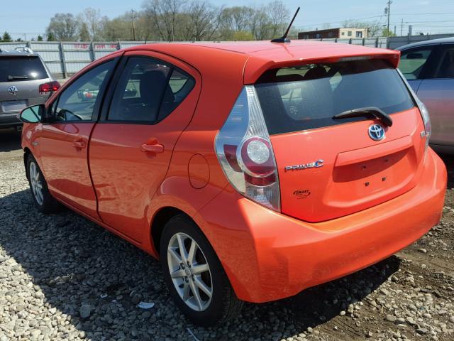 JTDKDTB30D1033134 - 2013 TOYOTA PRIUS C ORANGE photo 3