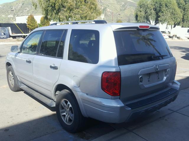 2HKYF18614H606660 - 2004 HONDA PILOT EXL SILVER photo 3