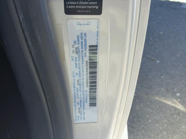 3VWDD21C91M463244 - 2001 VOLKSWAGEN NEW BEETLE 银色 照片 10