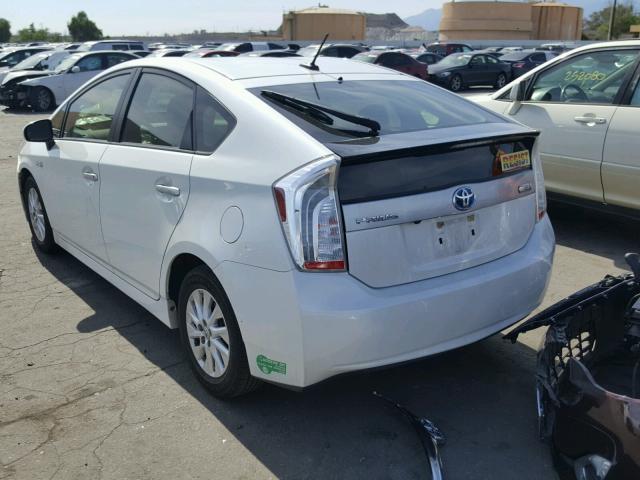 JTDKN3DPXF3069143 - 2015 TOYOTA PRIUS PLUG WHITE photo 3