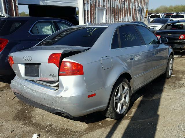 WAUDF78E07A138681 - 2007 AUDI A4 2.0T QU SILVER photo 4