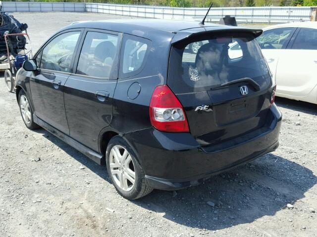 JHMGD38637S012427 - 2007 HONDA FIT S შავი ფოტო 3