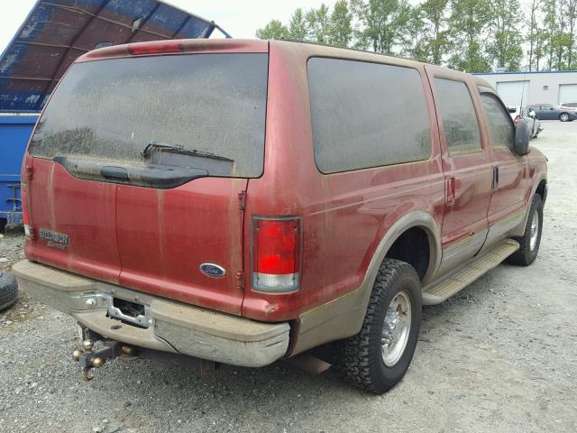 1FMNU43S3YEB84987 - 2000 FORD EXCURSION RED photo 4