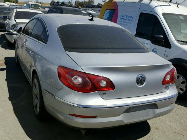 WVWHP7AN9BE730111 - 2011 VOLKSWAGEN CC LUXURY SILVER photo 3
