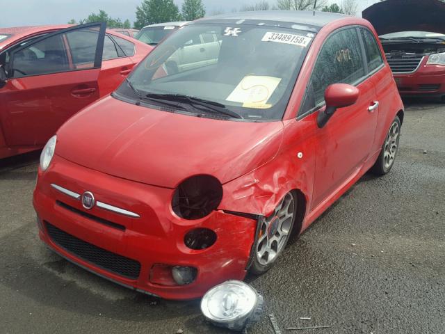 3C3CFFBR3DT544113 - 2013 FIAT 500 SPORT RED photo 2