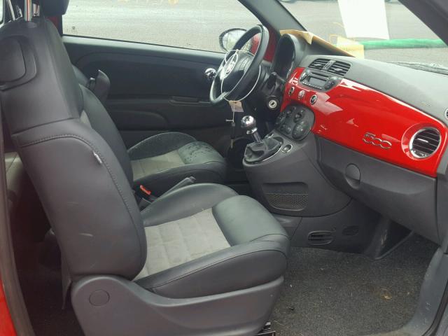 3C3CFFBR3DT544113 - 2013 FIAT 500 SPORT RED photo 5