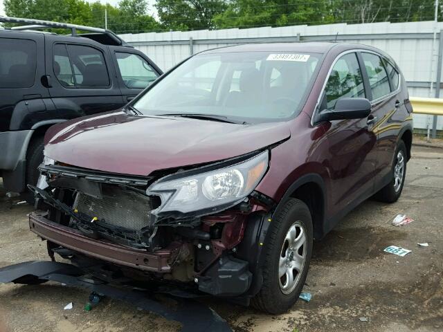 5J6RM4H39EL050123 - 2014 HONDA CR-V BURGUNDY photo 2