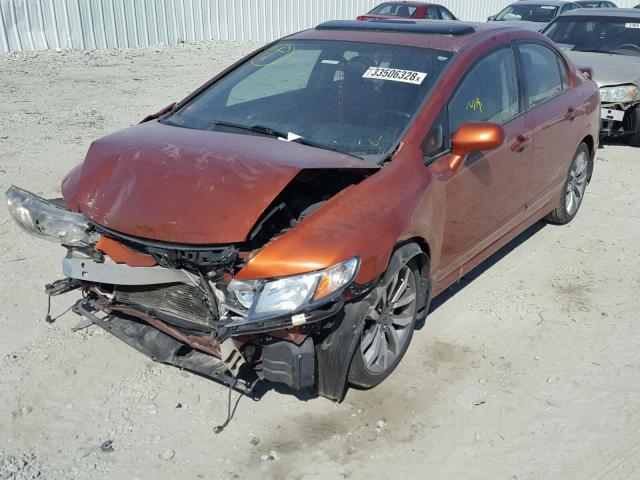 2HGFA55539H701103 - 2009 HONDA CIVIC SI ORANGE photo 2