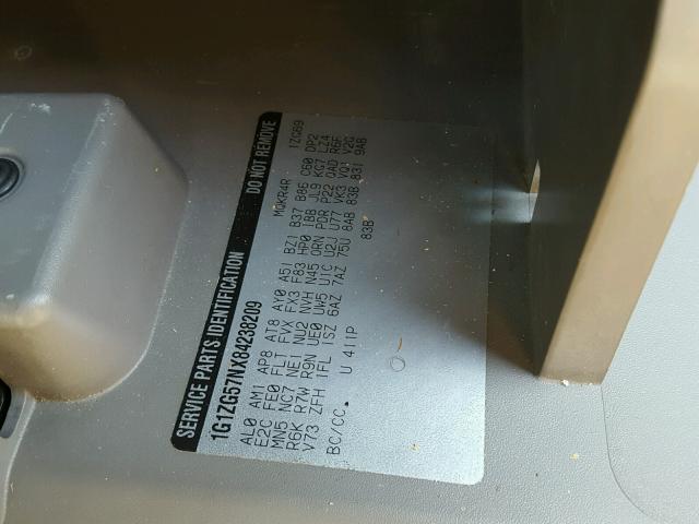 1G1ZG57NX84238209 - 2008 CHEVROLET MALIBU LS ნაცრისფერი ფოტო 10