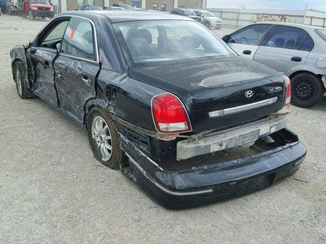 KMHFU45E52A158658 - 2002 HYUNDAI XG 350 BLACK photo 3