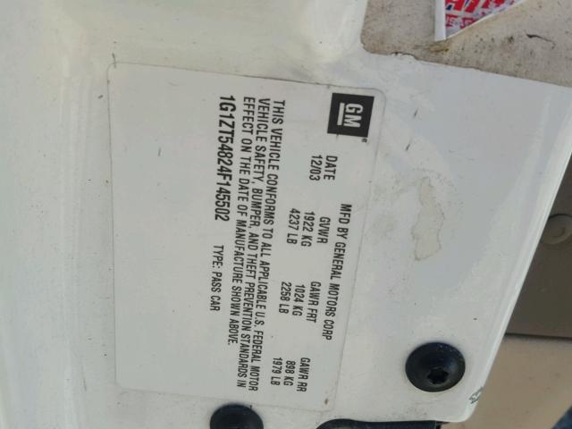 1G1ZT54824F145502 - 2004 CHEVROLET MALIBU LS 白色 照片 10