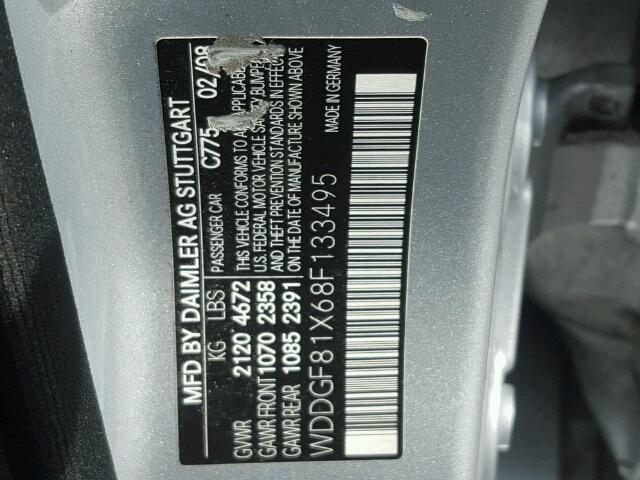 WDDGF81X68F133495 - 2008 MERCEDES-BENZ C 300 4MAT SILVER photo 10