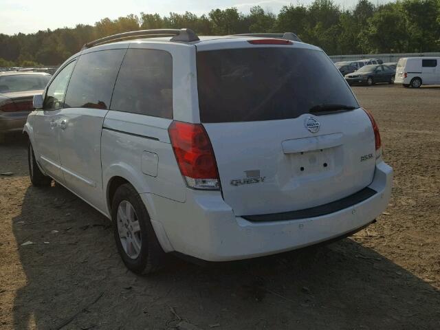 5N1BV28U04N340024 - 2004 NISSAN QUEST S WHITE photo 3