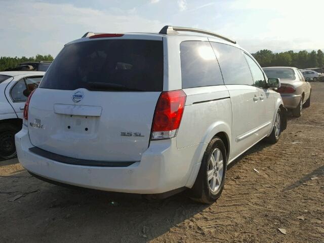 5N1BV28U04N340024 - 2004 NISSAN QUEST S WHITE photo 4