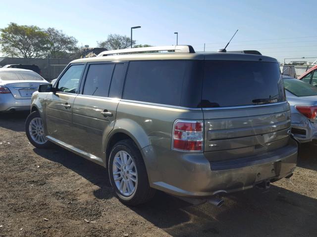 2FMGK5C89DBD17024 - 2013 FORD FLEX SEL GREEN photo 3