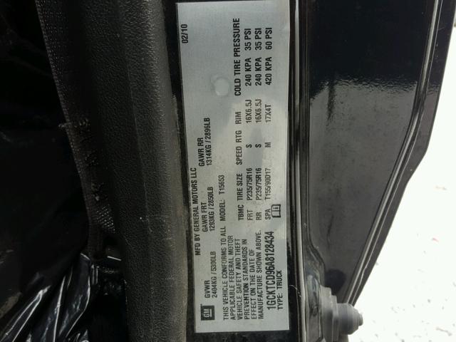 1GCKTCD96A8128434 - 2010 CHEVROLET COLORADO L BLACK photo 10