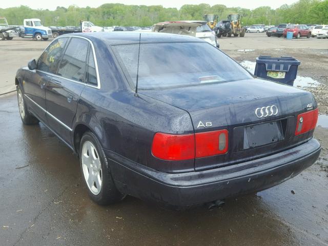 WAUBG34D9XN000351 - 1999 AUDI A8 QUATTRO BLUE photo 3