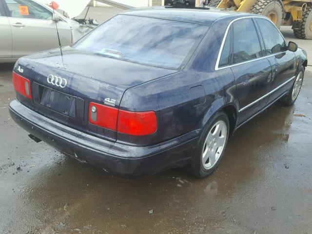 WAUBG34D9XN000351 - 1999 AUDI A8 QUATTRO BLUE photo 4