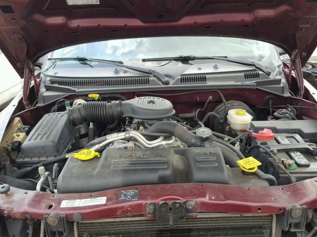 1B7HG2AZ41S288456 - 2001 DODGE DAKOTA QUA MAROON photo 7