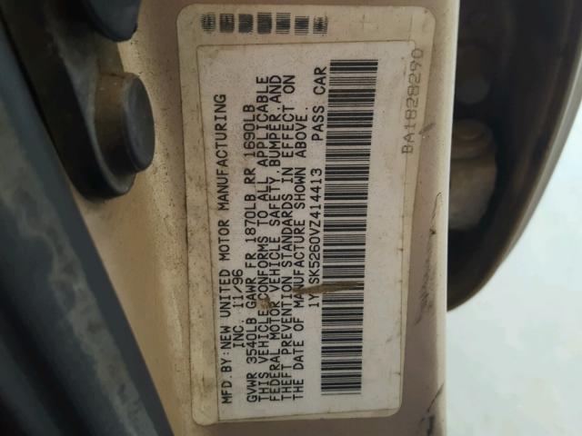 1Y1SK5260VZ414413 - 1997 GEO PRIZM BASE GOLD photo 10