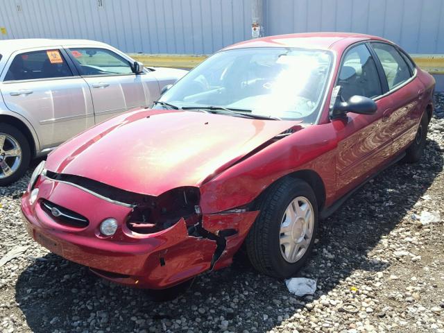 1FAFP52U5XG167609 - 1999 FORD TAURUS LX RED photo 2