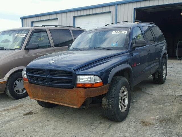 1D4HS38N73F555398 - 2003 DODGE DURANGO SP BLUE photo 2