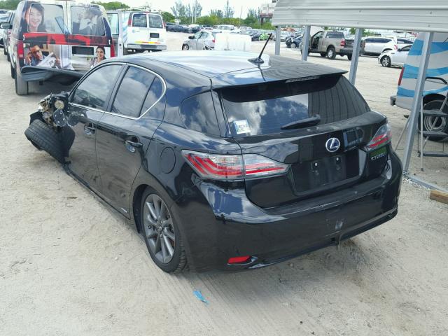 JTHKD5BH9C2097963 - 2012 LEXUS CT 200 BLACK photo 3