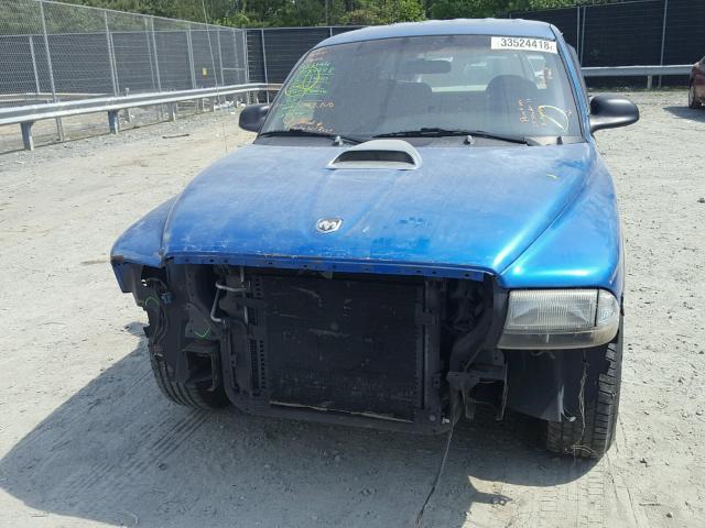 1B7GL2AX3YS769136 - 2000 DODGE DAKOTA QUA BLUE photo 9