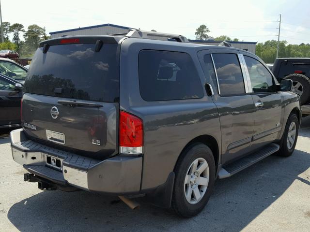 5N1AA08A95N725133 - 2005 NISSAN ARMADA SE GRAY photo 4