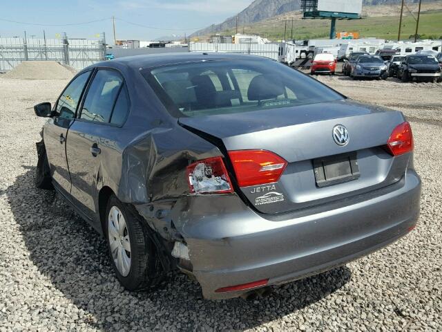 3VW2K7AJ5CM401688 - 2012 VOLKSWAGEN JETTA BASE 灰色 照片 3