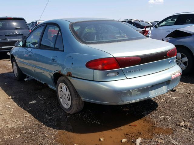 1FALP13P3VW344312 - 1997 FORD ESCORT LX TEAL photo 3