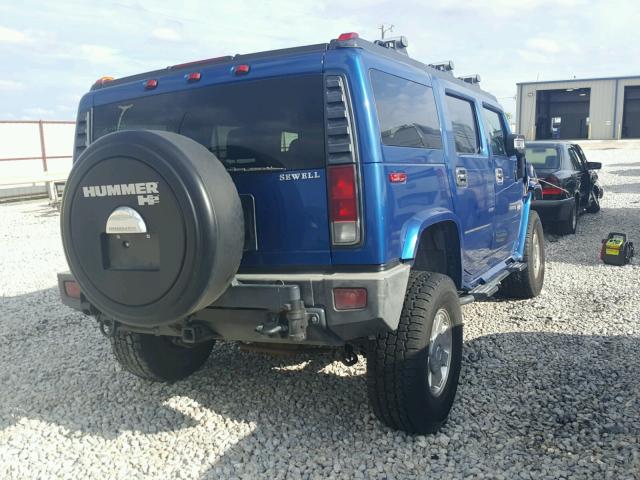 5GRGN23U06H107309 - 2006 HUMMER H2 BLUE photo 4