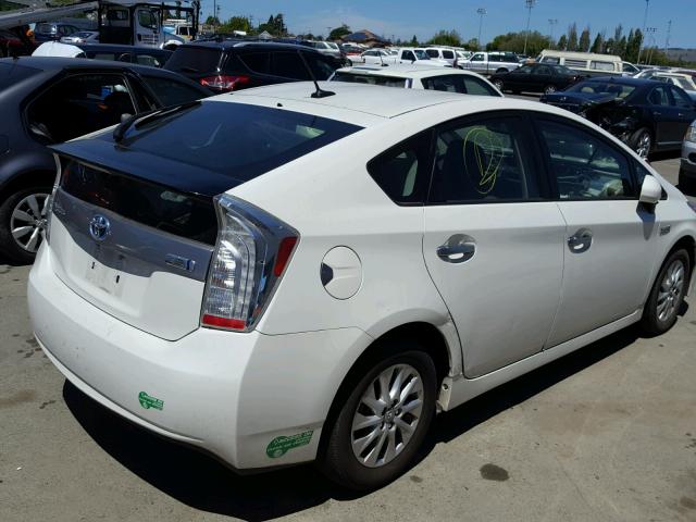 JTDKN3DP4C3013873 - 2012 TOYOTA PRIUS PLUG WHITE photo 4