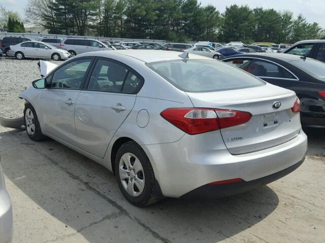 KNAFK4A68F5434450 - 2015 KIA FORTE LX SILVER photo 3