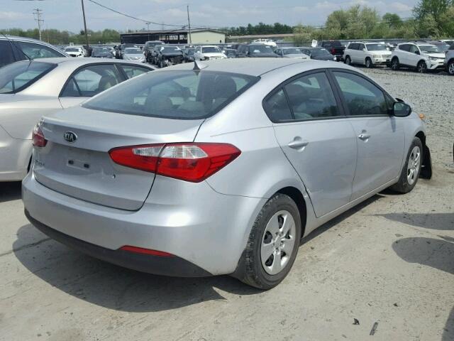 KNAFK4A68F5434450 - 2015 KIA FORTE LX SILVER photo 4