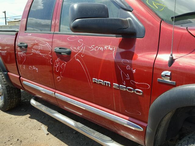 1D7KS28C86J127617 - 2006 DODGE RAM 2500 S MAROON photo 9