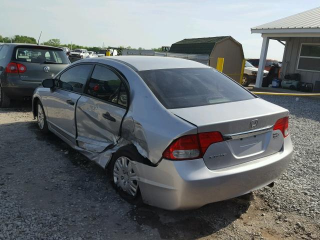 2HGFA16319H343814 - 2009 HONDA CIVIC VP SILVER photo 3