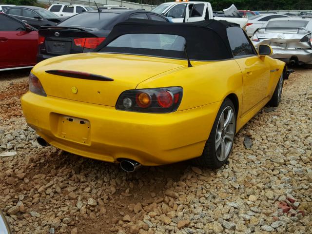 JHMAP21448S000711 - 2008 HONDA S2000 YELLOW photo 4