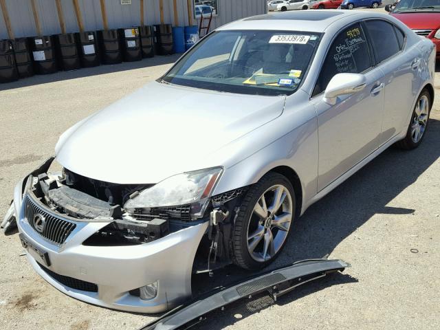 JTHBF5C21A5107725 - 2010 LEXUS IS 250 SILVER photo 2