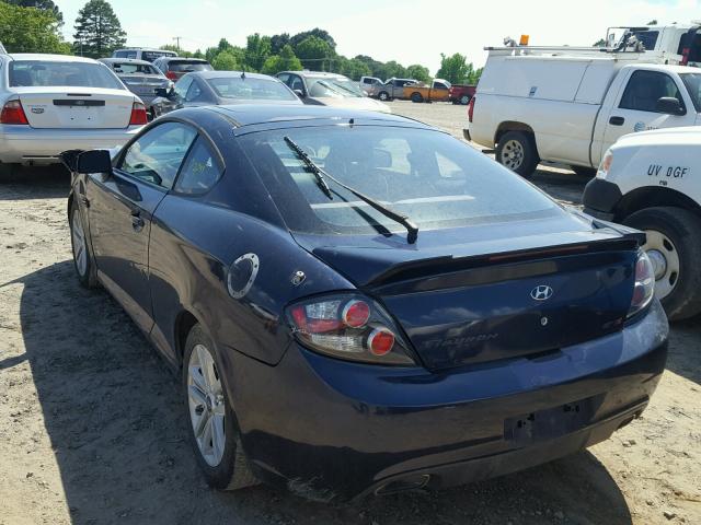 KMHHM66D58U279854 - 2008 HYUNDAI TIBURON GS BLUE photo 3