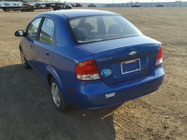 KL1TD52645B329416 - 2005 CHEVROLET AVEO BASE Կապույտ լուսանկար 3