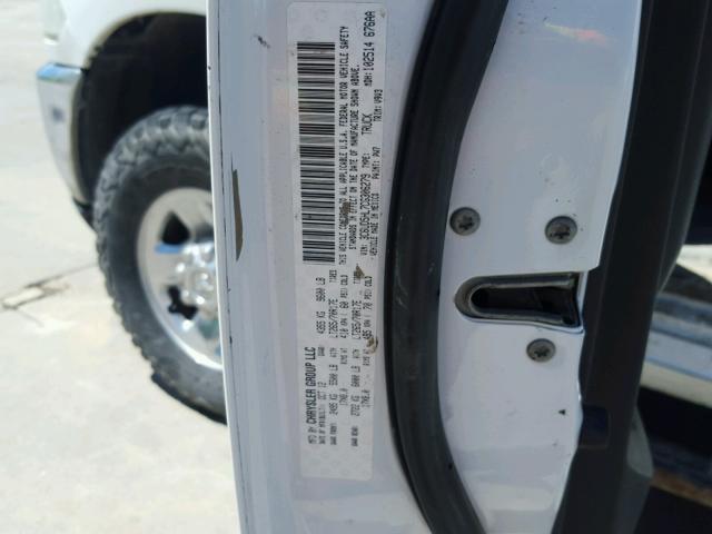3C6UD5HL7CG306279 - 2012 DODGE RAM 2500 S WHITE photo 10
