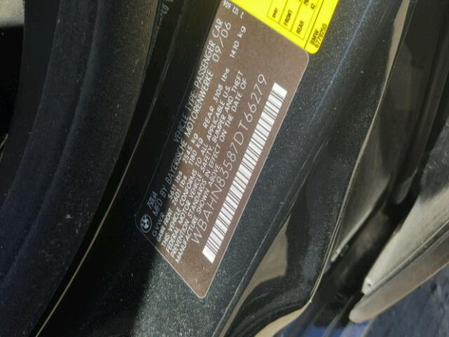 WBAHN83587DT66279 - 2007 BMW 750LI BLACK photo 10