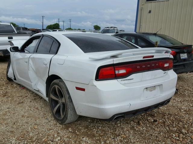 2C3CDXHG8EH350043 - 2014 DODGE CHARGER SX WHITE photo 3