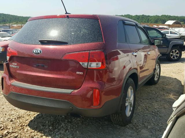 5XYKT3A66EG529457 - 2014 KIA SORENTO LX BURGUNDY photo 4