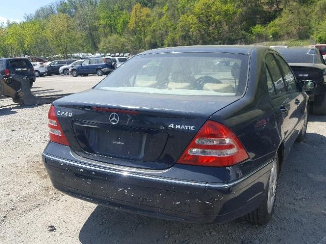 WDBRF81J83F379678 - 2003 MERCEDES-BENZ C 240 4MAT BLUE photo 4