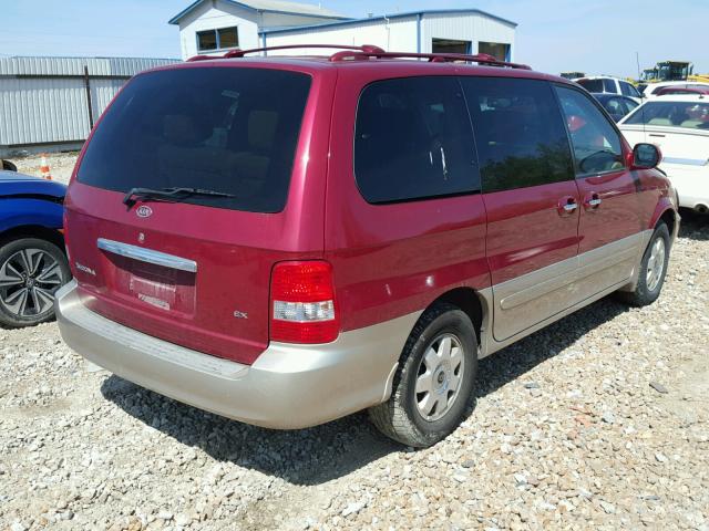 KNDUP131836467272 - 2003 KIA SEDONA EX RED photo 4