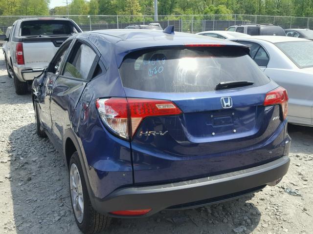 3CZRU6H52HM719428 - 2017 HONDA HR-V EX BLUE photo 3