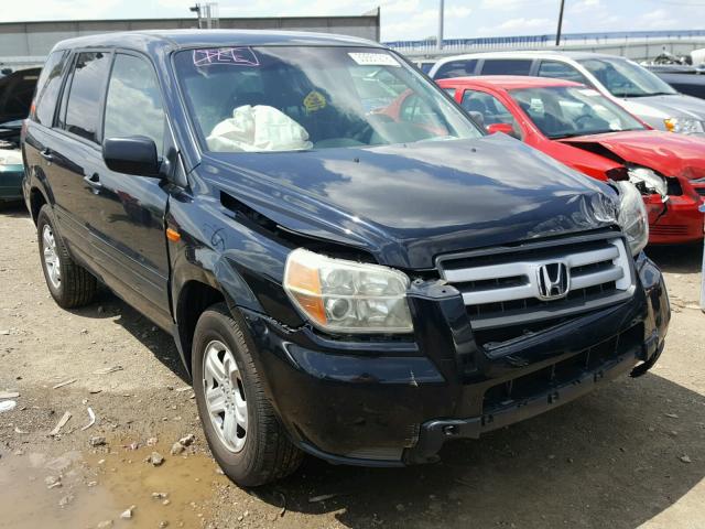 2HKYF18146H541679 - 2006 HONDA PILOT LX BLACK photo 1